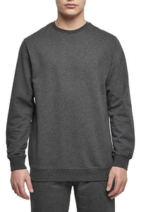 Build Your Brand Mens Basic Crew Neck Sweatshirt (Charcoal)