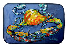 Load image into Gallery viewer, 14 in x 21 in Blue Gray Kinda Day Crab Dish Drying Mat