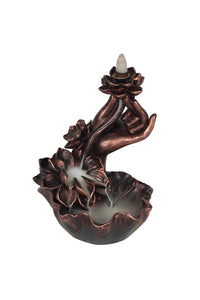 Hand With Flower Backflow Incense Burner - One Size