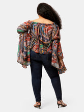 Load image into Gallery viewer, Ethnic Print Brittney Off The Shoulder Bell Sleeve Top