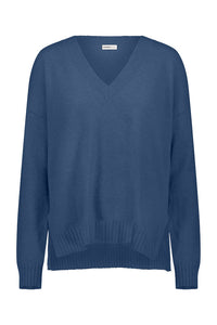 Cotton/Cashmere V Neck Oversize Pullover
