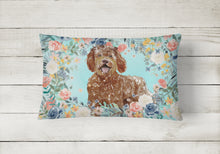 Load image into Gallery viewer, 12 in x 16 in  Outdoor Throw Pillow Labradoodle Canvas Fabric Decorative Pillow