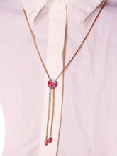Load image into Gallery viewer, Luv Me Thulite Adjustable Heart Necklace in 14K Rose Gold Plated Sterling Silver