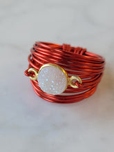 Load image into Gallery viewer, Torrey Ring in Red with White Druzy