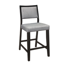 Load image into Gallery viewer, Fallon Black Wood Frame Gray Textured Fabric Counter Height Dining Chair - Set of 2
