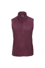 Load image into Gallery viewer, Russell Europe Womens/Ladies Outdoor Full-Zip Anti-Pill Fleece Vest Jacket (Burgundy)