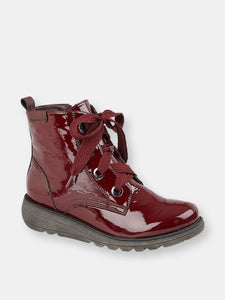 Womens/Ladies Angelina PU Ankle Boots (Burgundy)