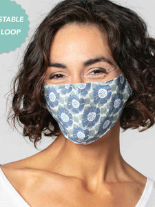 Talia Blue Reusable Cotton Face Mask