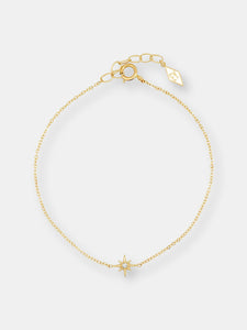 "Celestial" 14K Gold Tiny North Star Bracelet With Diamond, Ruby, Sapphire