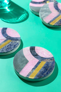 Provence Marble Coasters, Set of 4