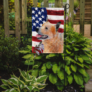 11 x 15 1/2 in. Polyester USA American Flag with Australian Cattle Dog Garden Flag 2-Sided 2-Ply