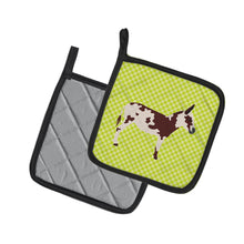 Load image into Gallery viewer, American Spotted Donkey Green Pair of Pot Holders