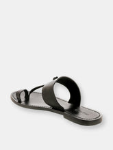 Load image into Gallery viewer, Leona Black Thong Flat Sandals