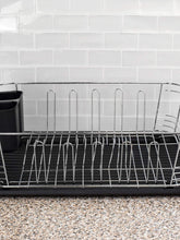 Load image into Gallery viewer, 3 Piece Chrome Dish Rack Set, Black