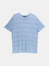Load image into Gallery viewer, Cotton By Autumn Cashmere Men&#39;s Sky / Slate Blue Crew With Thin Stripe Graphic T-Shirt