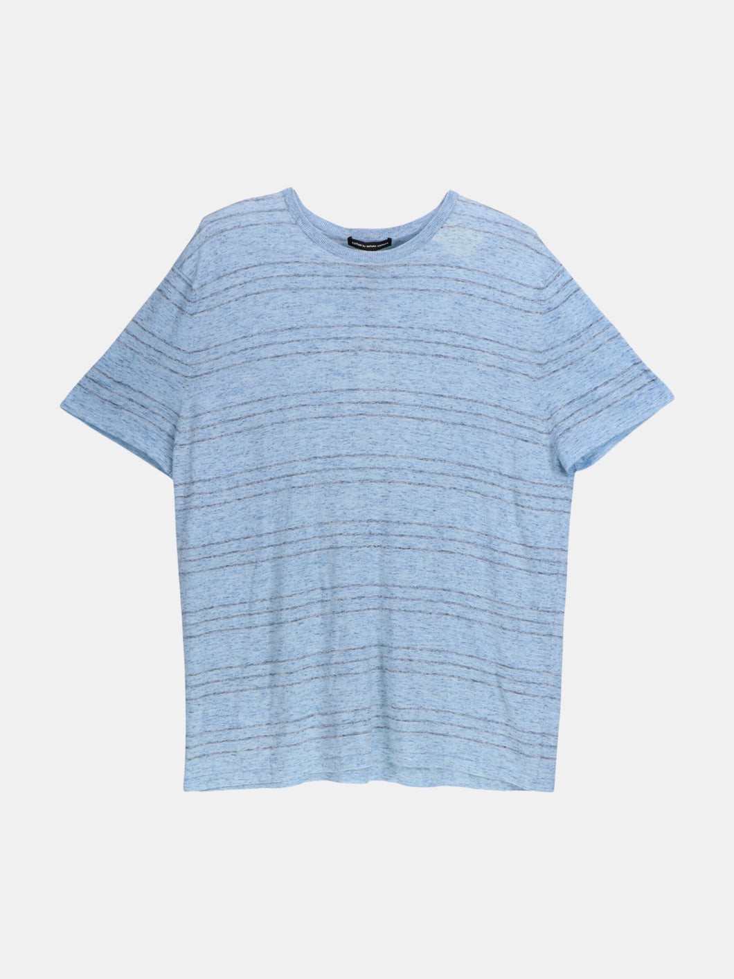 Cotton By Autumn Cashmere Men's Sky / Slate Blue Crew With Thin Stripe Graphic T-Shirt