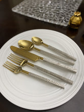 Load image into Gallery viewer, Designer Golden Stainless Steel Flatware Set Of 20 Pc