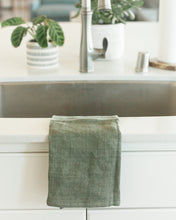 Load image into Gallery viewer, Stone Washed Linen Tea Towel - Navy