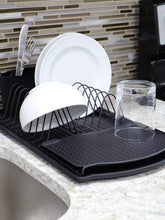 Load image into Gallery viewer, Michael Graves Design Black Finish Steel Wire Compact Dish Rack, Black