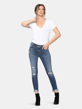 Load image into Gallery viewer, Taylor Dark Wash High Rise Distressed Skinny
