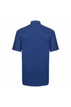 Load image into Gallery viewer, Russell Collection Mens Short Sleeve Easy Care Oxford Shirt (Bright Royal)