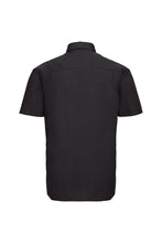 Load image into Gallery viewer, Russell Collection Mens Short Sleeve Pure Cotton Easy Care Poplin Shirt (Black)