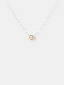 Starkissed Moon Diamond Necklace In 14K Yellow Gold Vermeil On Sterling Silver