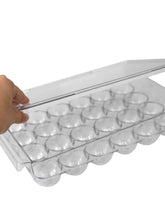 Load image into Gallery viewer, Michael Graves Design Stackable 24 Compartment Plastic Egg Container with Lid, Clear