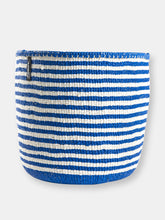 Load image into Gallery viewer, Mifuko - Medium Basket with White and Blue Stripes