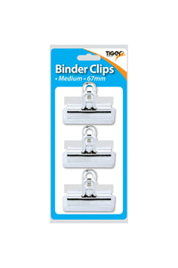 Tiger Stationery Binder Clip (Pack of 3) (White) (67mm)