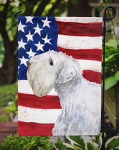 Load image into Gallery viewer, 11 x 15 1/2 in. Polyester Sealyham Terrier Patriotic Garden Flag 2-Sided 2-Ply