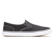 Load image into Gallery viewer, Womens/Ladies Byanca Canvas / Suede Slip On Shoe - Black Canvas