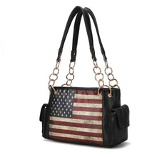 Load image into Gallery viewer, Alaina Vegan Leather Women’s Flag Shoulder Bag