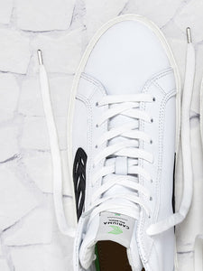 CATIBA High Off White Leather Black Logo Sneaker Women