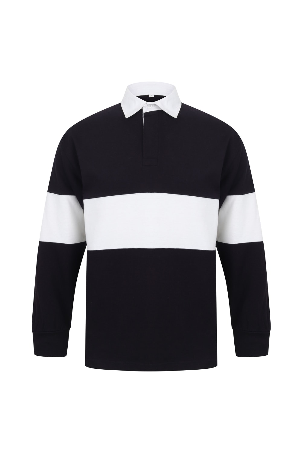 Front Row Adults Unisex Panelled Tag Free Rugby Shirt (Navy/White)