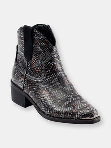 Stax Black Snake Ankle Bootie