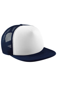 Beechfield Vintage Plain Snap-Back Trucker Cap (French Navy/White)