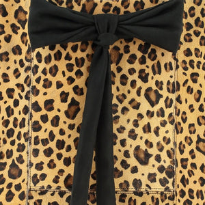 Leopard Print Bow Calf Hair Leather Tote