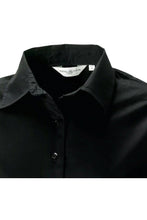 Load image into Gallery viewer, Russell Collection Ladies/Womens Long Sleeve Easy Care Oxford Shirt (Black)