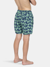 Load image into Gallery viewer, Boys Navy + Green Turtles Swim Trunks