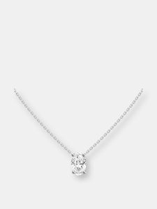 0.3ct Floating Oval Diamond Solitaire Necklace