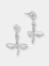 Load image into Gallery viewer, CZ Dragonfly Dangle Earrings