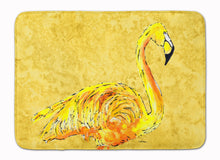 Load image into Gallery viewer, 19 in x 27 in Flamingo on Yellow Machine Washable Memory Foam Mat