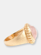Load image into Gallery viewer, Rose Quartz Oval East West Twisted Bezel Ring