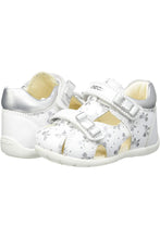 Load image into Gallery viewer, Geox Girls Kaytan Leather Sneakers (White/Silver)