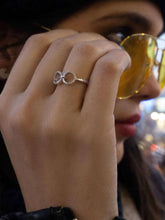 Load image into Gallery viewer, Binoculars Infinity Diamond Ring in Sterling Silver