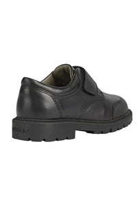 Boys Shaylax Leather School Shoes- Black