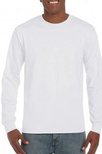 Gildan Mens Hammer Heavyweight Long Sleeve T-Shirt (White)