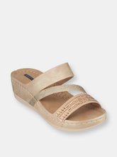 Load image into Gallery viewer, Tera Gold Wedge Sandals