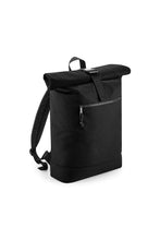 Load image into Gallery viewer, BagBase Unisex Recycled Roll-Top Backpack (Black) (One Size)